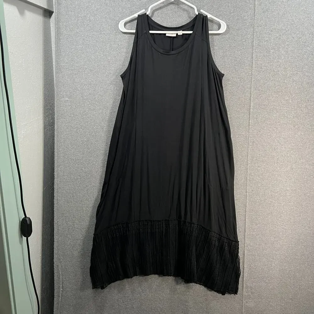 LOGO by Lori Goldstein Regular Rayon 230 Dress with Broomstick Black, Medium - Picture 1 of 9